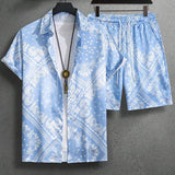 Men's Vintage Hawaiian Short Sleeve Shirt Set 21695621YM