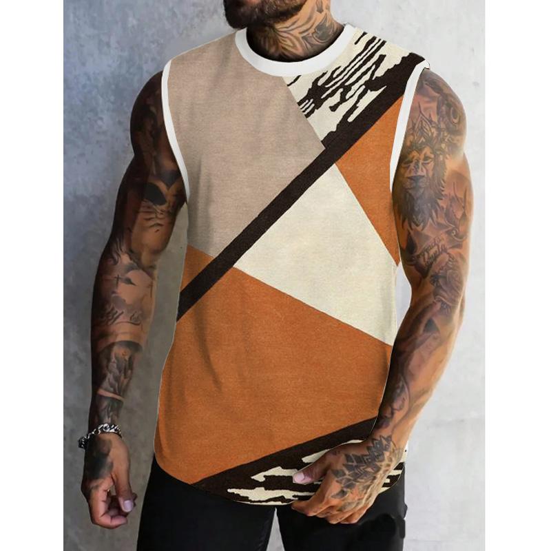 MEN'S SPRING/SUMMER PRINTED REGULAR FIT CREW NECK VEST 16531457YM