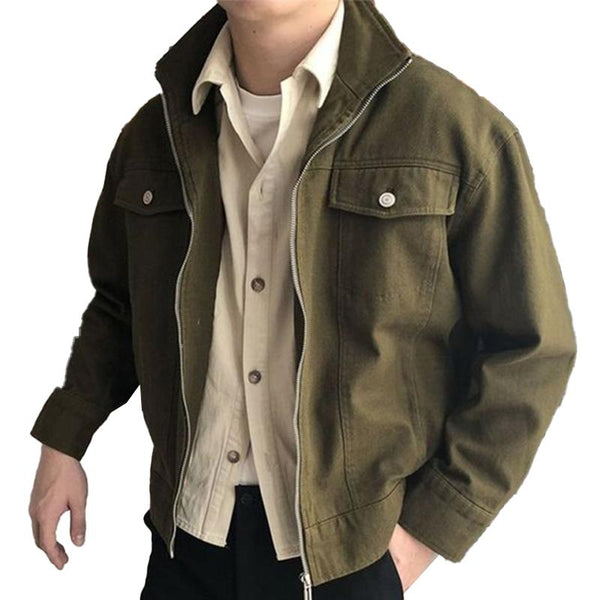 Men's Vintage Stand Collar Jacket 08670894YM