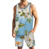 Men Tropical Floral Tank Hawaiian Beach Shorts Sets 75535016YY