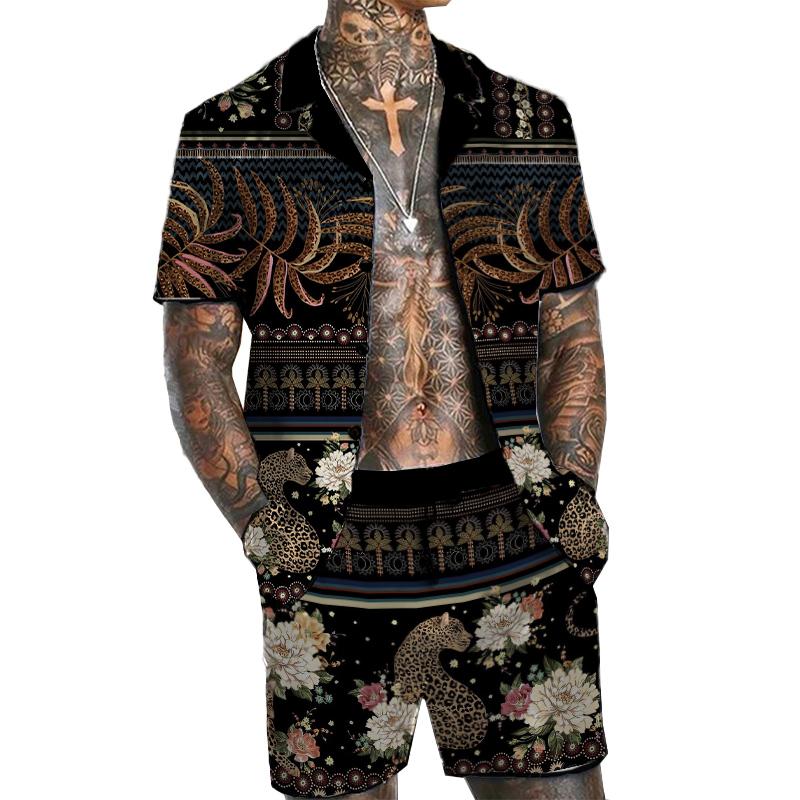 Men's Old-Money Hawaiian Short Sleeve Shirt Set 61795605YY
