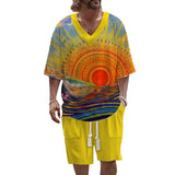 Men's Sunset Surfing Short Sleeve Suit 56635552YY