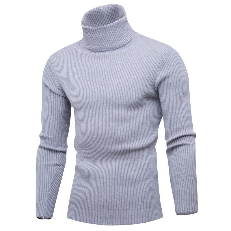Men's Turtleneck Slim Fit Simple Pullover Sweater 60865816YM