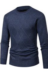 Men's Rhombus Round Neck Solid Color Sweater 00710908YM