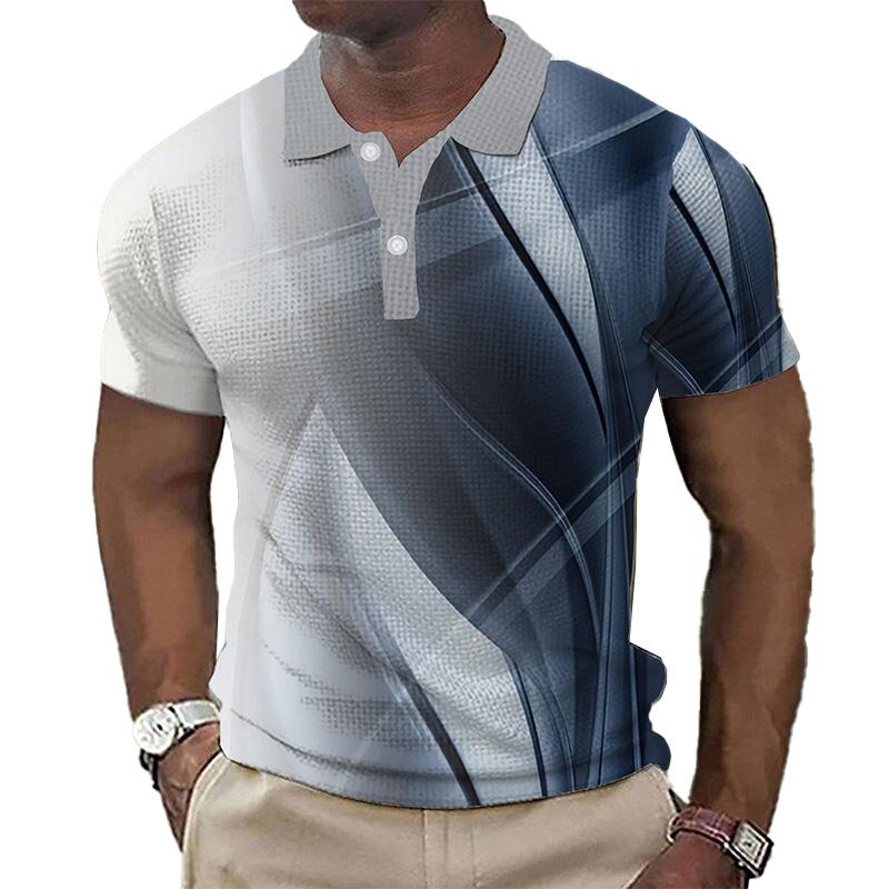 Men's Summer Waffle Casual Short Sleeve POLO Shirt 57516558YM