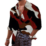 Men's Camouflage Print Long Sleeve Shirt 29829490YM