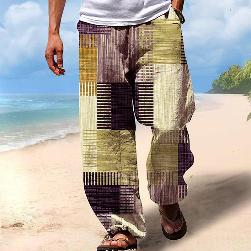 Men's Printed Geometric Trousers 05660190YM
