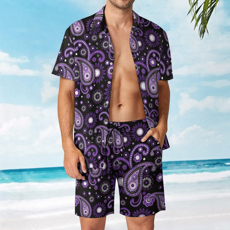 Men's Hawaii Printed Short Sleeve Shirt Shorts Sets 94564811YY