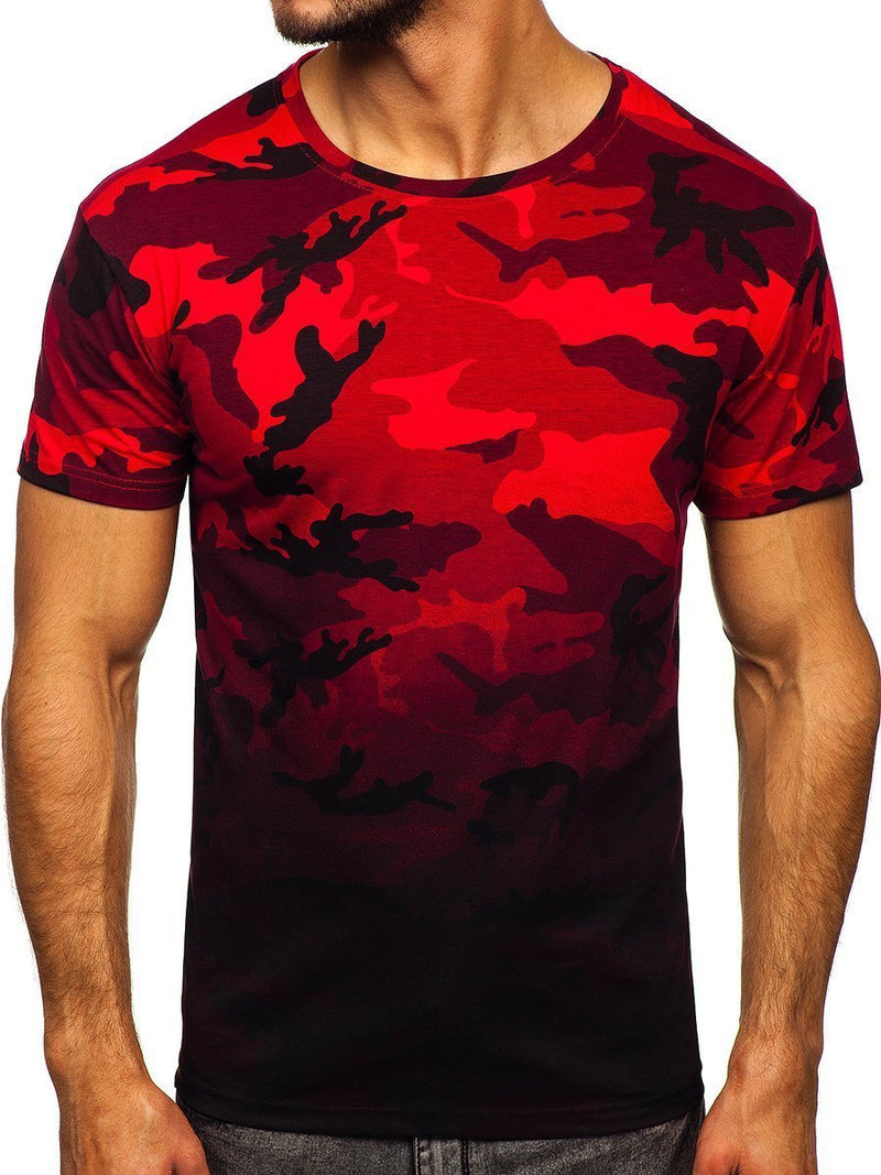 Men's Camouflage Round Neck Short Sleeve T-Shirt 21832744YM