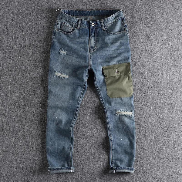 Men's Multi-pocket Straight Jeans 35244461L