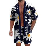 Men's Patchwork Printed Casual Two-piece Set 69742407YM