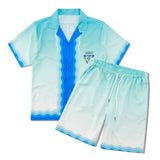 Men's 2 Pice Retro Printed Hawaii Short Sleeve Shirt and Shorts Sets 15293337YY