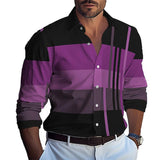Men's Color Block Casual Shirt 13906915YM