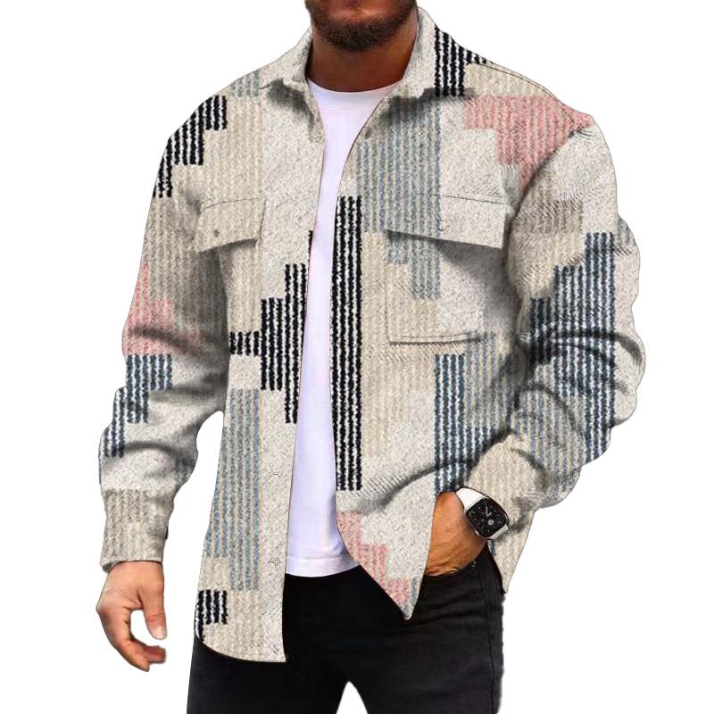 MEN'S CORDUROY PRINT LONG SLEEVE JACKET 82499894YM