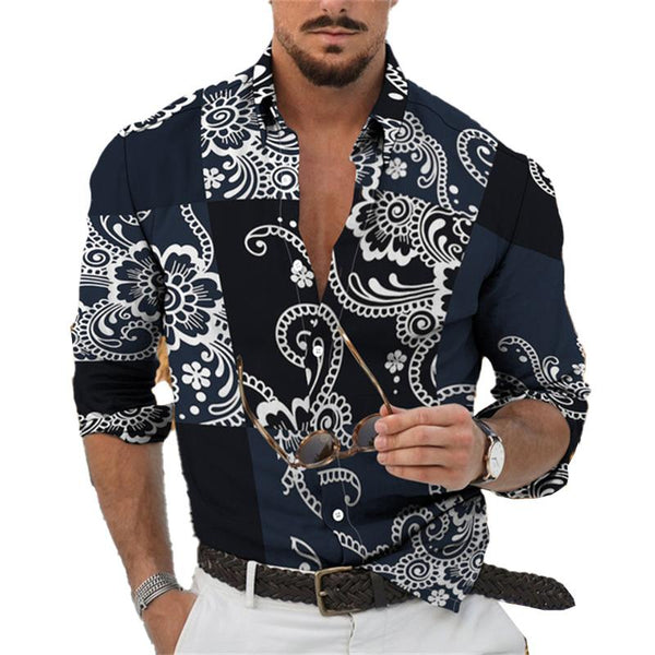 Men's Long Sleeve Printed Shirt 33521107YM