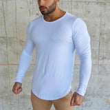 Men's Long Pure Cotton Breathable Long-sleeved T-shirt 11193829L
