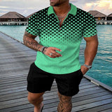 Men's Casual Set Polo Collar Short Sleeve Set 38933048L