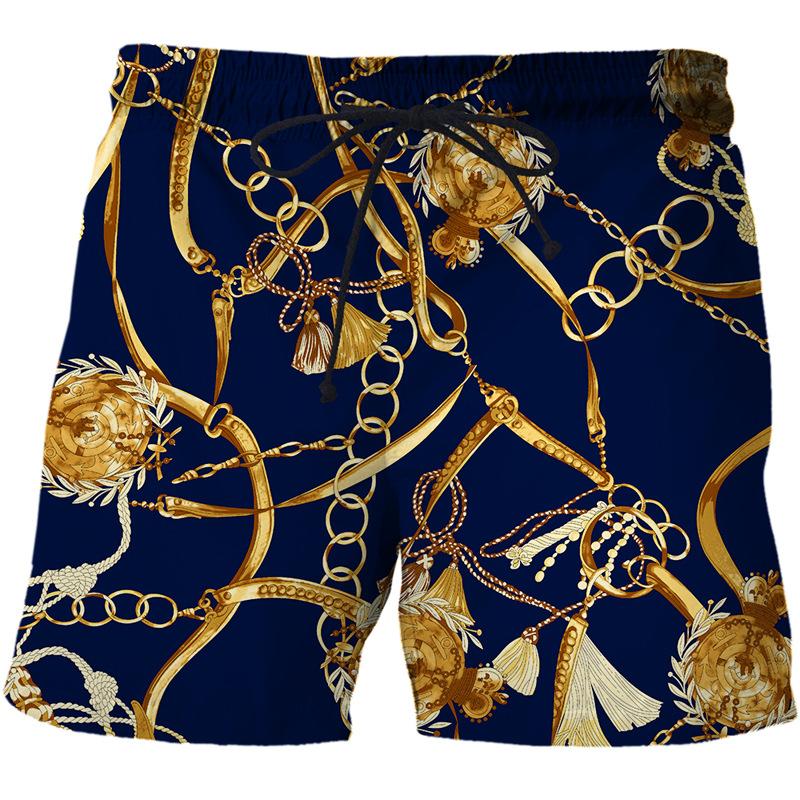 Men's Printed Baroque Art Casual Beach Shorts 14530485L
