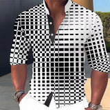 Men's Classic Plaid Stand Collar Long Sleeve Shirt 03818460YY