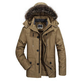 Men's Mid Length Fleece Thick Cotton Coat 37624551YM