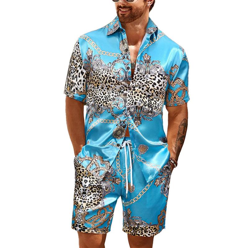 Men's Hawaiian Print Shirt Resort Set 69004044YM – Menalvin