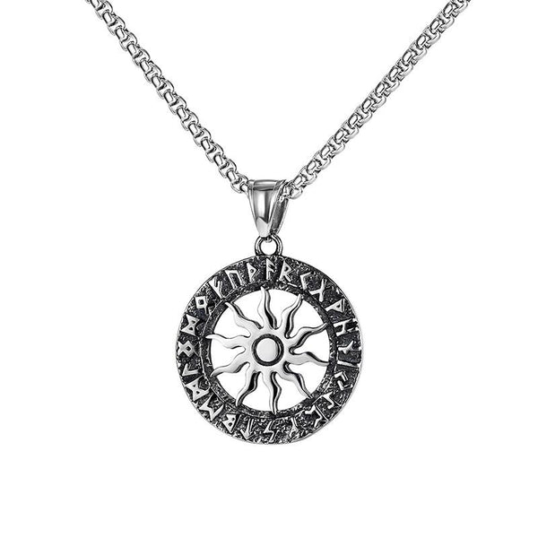Men's Vintage Sun Stainless Steel Necklace 01031909YM