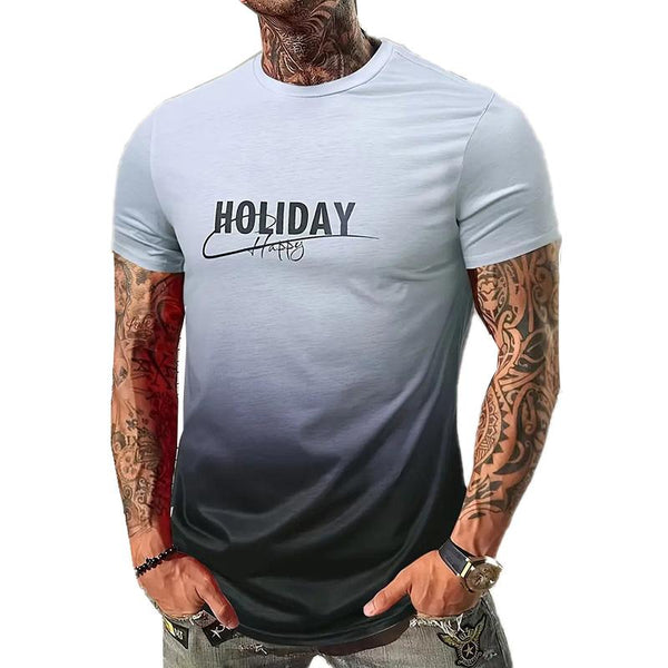 Men's Color Gradient 3D Printed Short Sleeve T-shirt 73625395YY