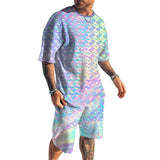 Men's Fantasy Printed Shorts Short-Sleeved T-Shirt Casual Sets 49930508YY