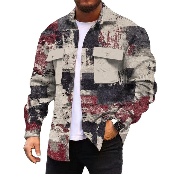 Men's Corduroy Print Long Sleeve Jacket 41296000YY