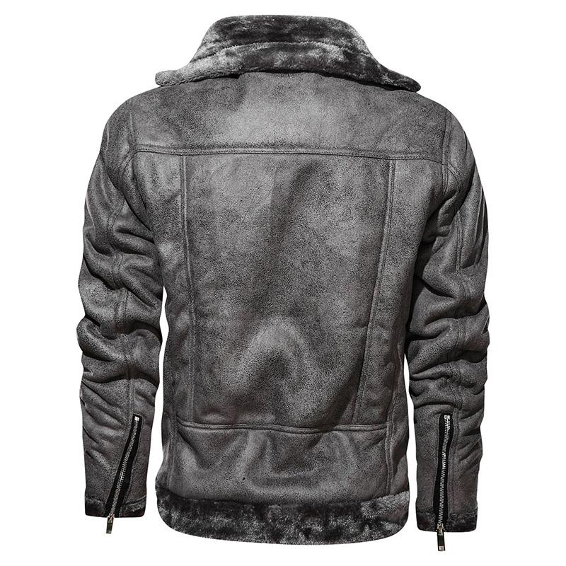 Men's Fur Integrated Warm Thick Fur Jacket 99578047YM