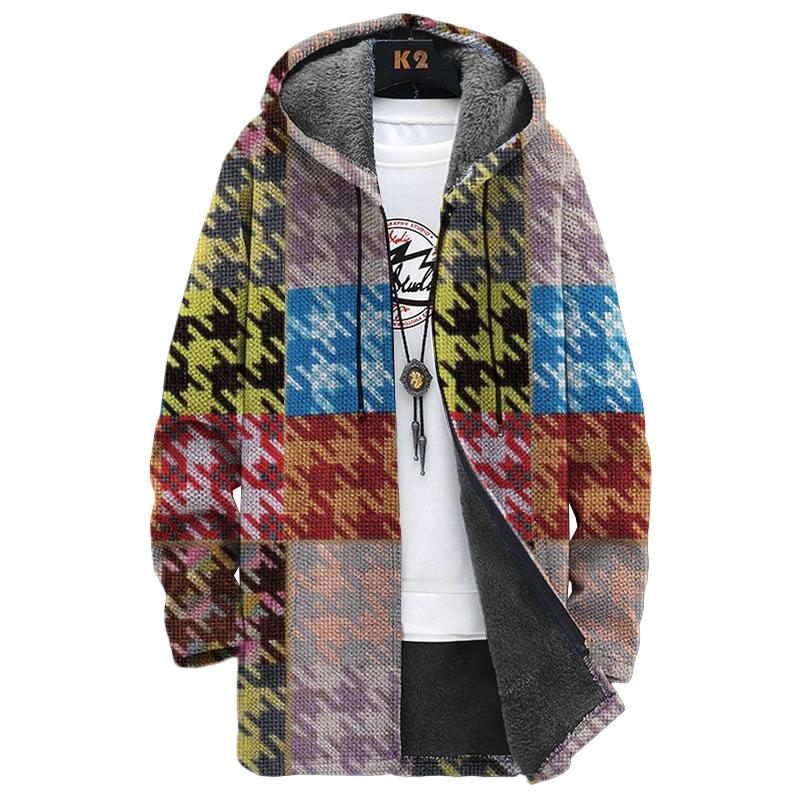 Men's Printed Hooded Fleece Jacket 62258290YY