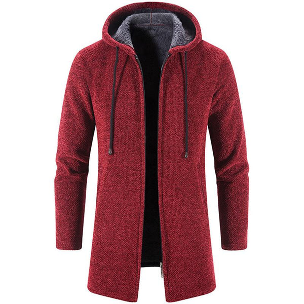 Men's Cardigan Plus Fleece Solid Color All-match Chenille Knitted Cardigan 10776497L