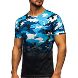 Men's Camouflage Round Neck Short Sleeve T-Shirt 21832744YM