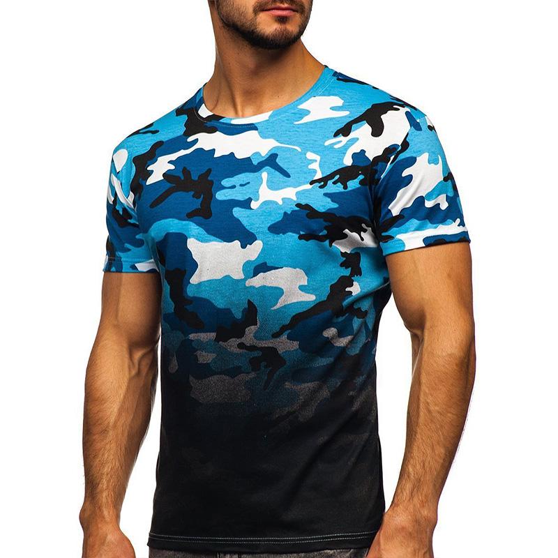 Men's Camouflage Round Neck Short Sleeve T-Shirt 21832744YM