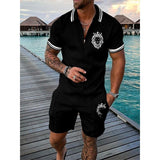 Men's Printed Short Sleeve POLO Suit 56655473YM