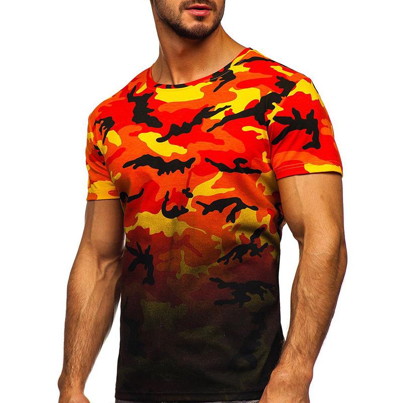 Men's Camouflage Round Neck Short Sleeve T-Shirt 21832744YM