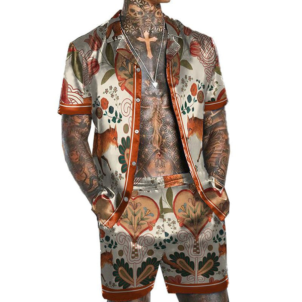 Men's Short Sleeve Shirt Beach Suit 98030214YM