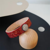 Vintage Vegetable Tanned Leather Bracelet Denim Wrist Strap 58300659L