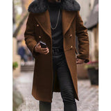 Men's Casual Woolen Collar Coat 82552647YM