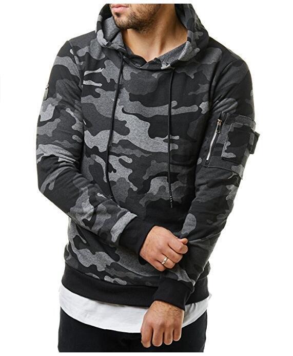 Men's Camouflage Hooded Fleece Sweatshirt 51702692YM