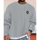 Men's Jacquard Thick Knit Twist Sweater 20453810YM