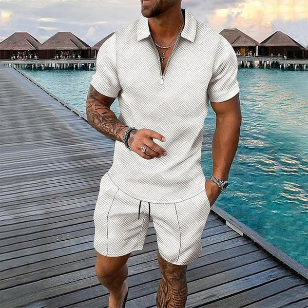 Men's Casual Two-piece Short-sleeved Shorts 96776216YM
