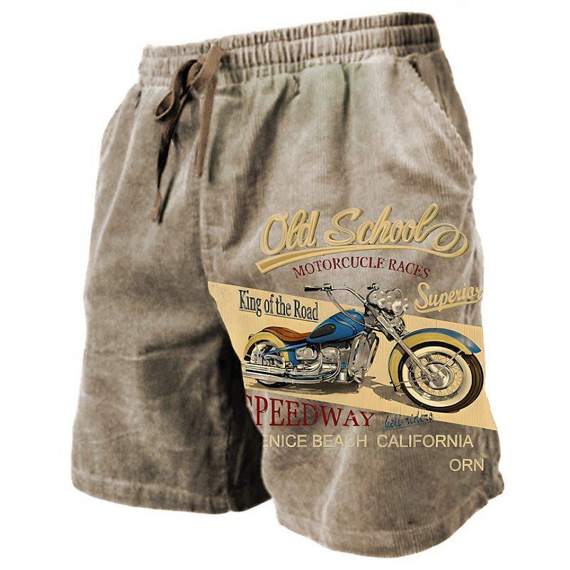 Men's Vintage Motorcycle Casual Hawaii Beach Shorts 88454148YY