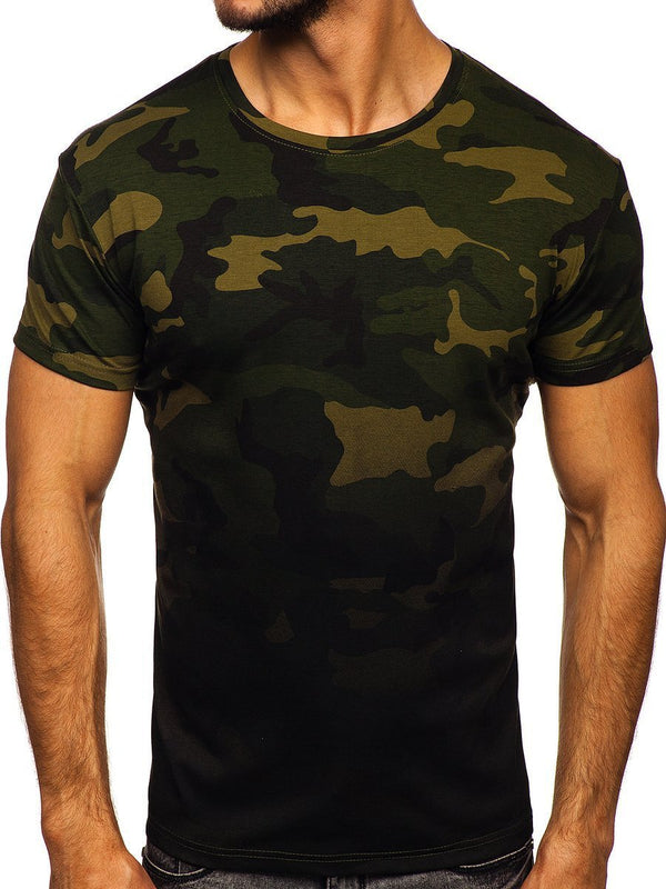 Men's Camouflage Round Neck Short Sleeve T-Shirt 21832744YM