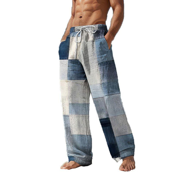 Men's Cotton and Linen Beach Casual Pants 38921093YY