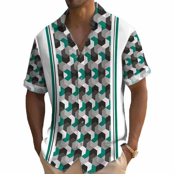 Men's Printed Short Sleeve Shirt 71138954YY