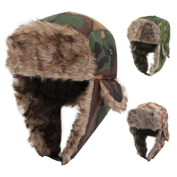 Men's Camouflage Plus Fleece Warm Ear Protection Hat 89027524YM