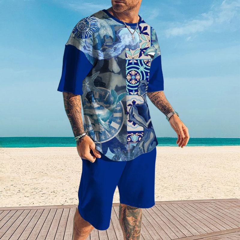 Men's Marine Animal Shorts Short-Sleeved T-Shirt Casual Sets 87910635YY