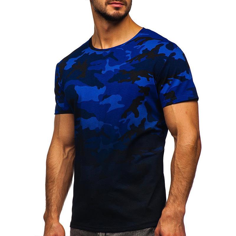 Men's Camouflage Round Neck Short Sleeve T-Shirt 21832744YM