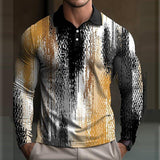 Men's Fashion 3D Printed Long Sleeve Polo Shirt 65013418YY